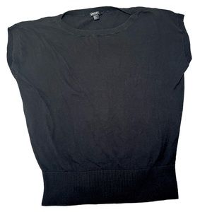 DKNY Women’s Black Sleeveless Fitted Waist Sweater - size Med